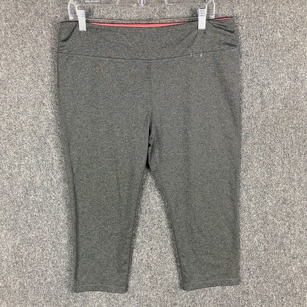 Marika Sport Leggings Women's XL 16-18 Capri Pull On Gray Polyester Blend